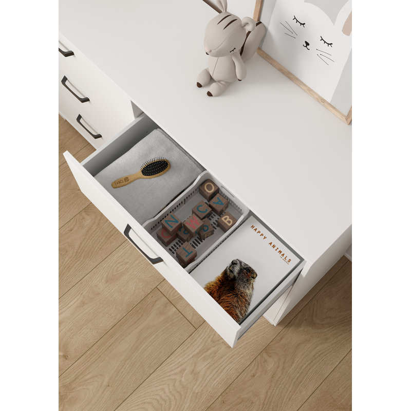  Chesnel 54.61" W 6 Drawer Double Dresser, White