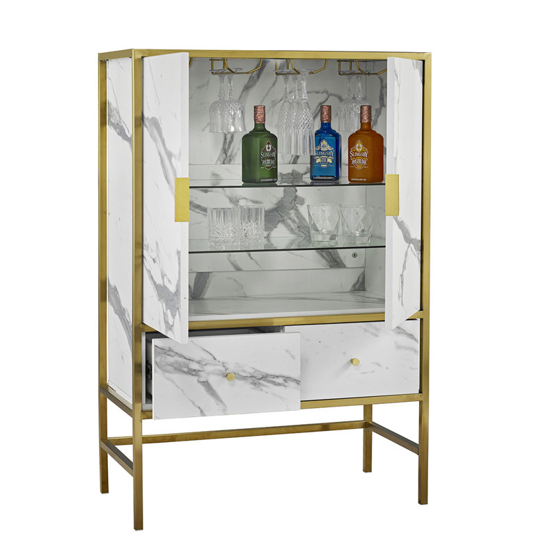 Mylah 80cm Bar Cabinet, White