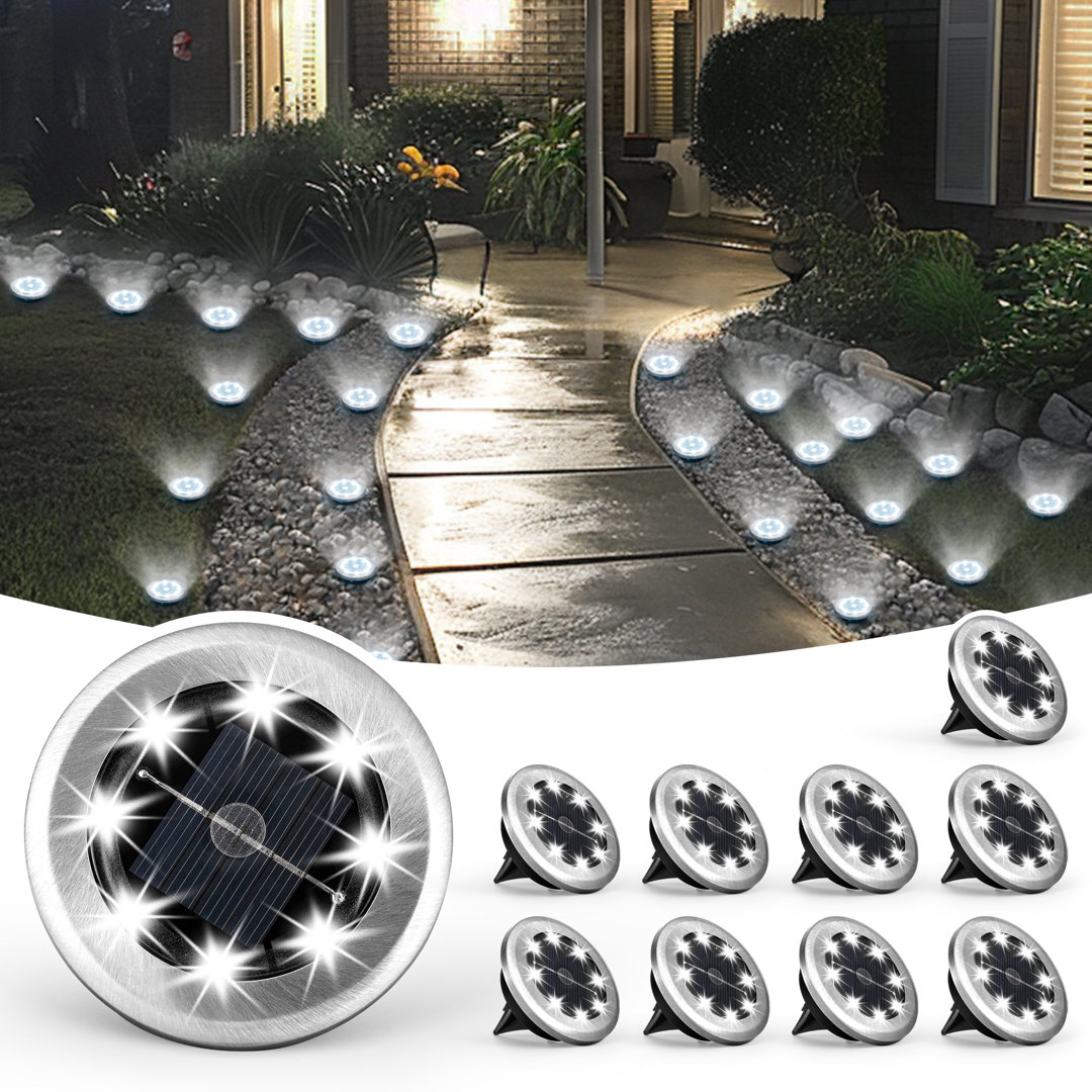 Stainless Steel Solar Powered Integrated LED Stainless Steel Pathway Light Pack