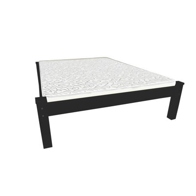 Black Solid Wood Full Bed Frame