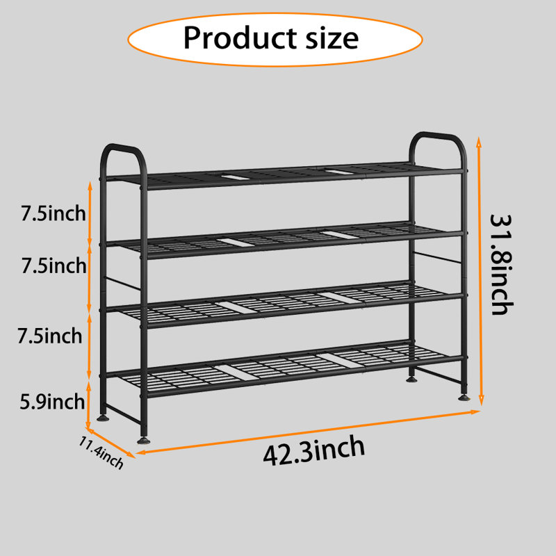 4 Tier Floor Standing Shoe Rack