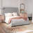 Platform Frame Bed with Adjustable Tufted Headboard-107155938