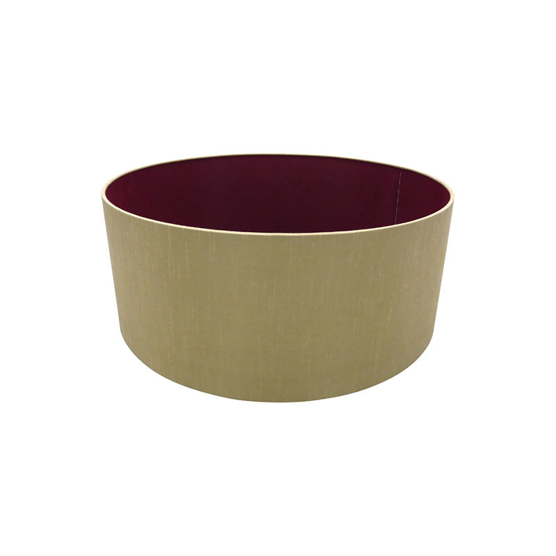 Cotton Drum Lamp Shade, Antique Gold, 18cm H x 40cm W x 40cm D