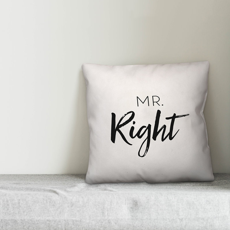 Coussin décoratif réversible always right mme, 18 po x 18 po, Pas de bourre