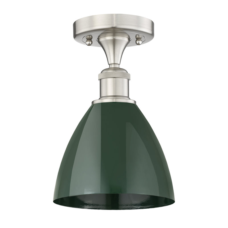 Plafonnier semi-encastré Riegelsville, Vert, Nickel satiné