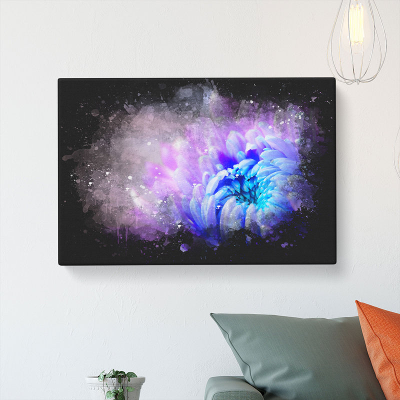 Lilac And Blue Chrysanthemum - Wrapped Canvas, 35cm H x 50cm W x 3cm D