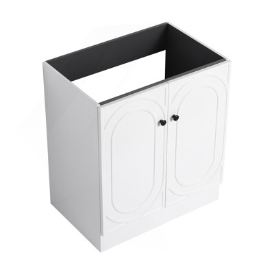 Meuble-lavabo de salle de bain autoportant 30 po et 2 portes d'armoire à fermeture en douceur - sans le lavabo