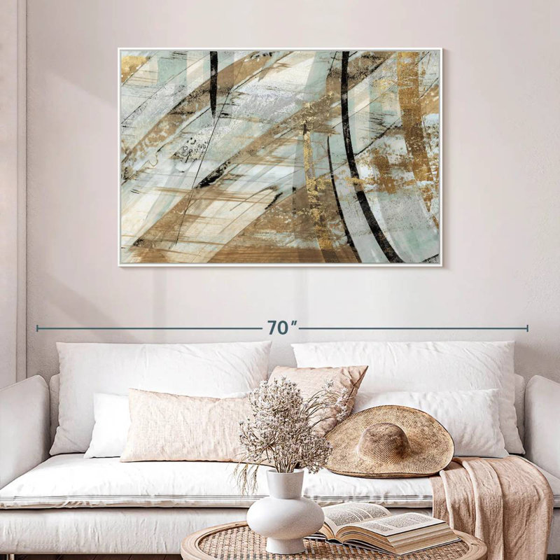 Fiorella rythmique, 46 po x 31 po, Cadre flottant blanc