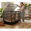 Cage pour chien robuste et indestructible avec roulettes, cage pliante en métal pour grands et moyens chiens