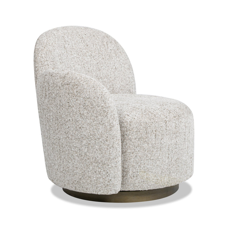 Bertolde 31.5" LAF One-Arm Swivel Accent Chair, Multi-Greige Beige