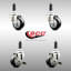 3.5 Inch 316SS Poly Swivel 3/4 Inch Expanding Stem Caster Set 2 Brake-101371800