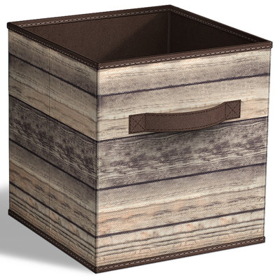 Bacs de rangement pliables en tissu 11 po avec poignées 11 po, brun bois