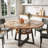 Round Dining Table For 4-6, 42" Farmhouse Kitchen Table With Storage, Circle Dinner Tables For Kitchen, Dining Room, Living Room, Meeting Room, Apartment-2100302756