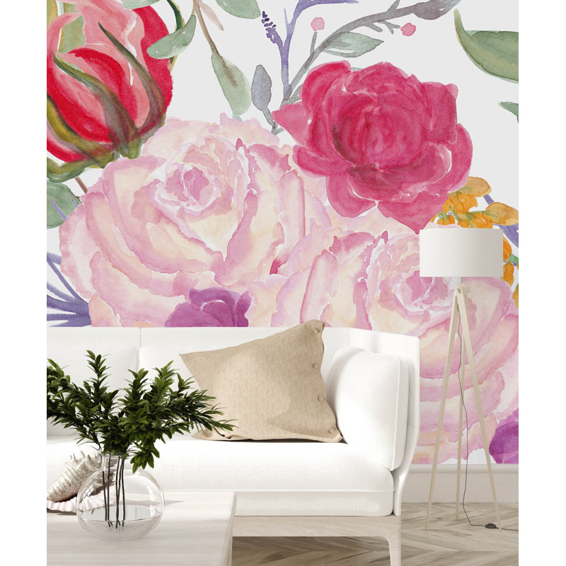 Murale pelez et collez Shades of Roses, L 0,84 pi x L 8,34 pi