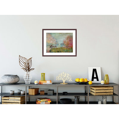 The Boat Studio on the Seine by Claude Monet -Framed Giclee Print
