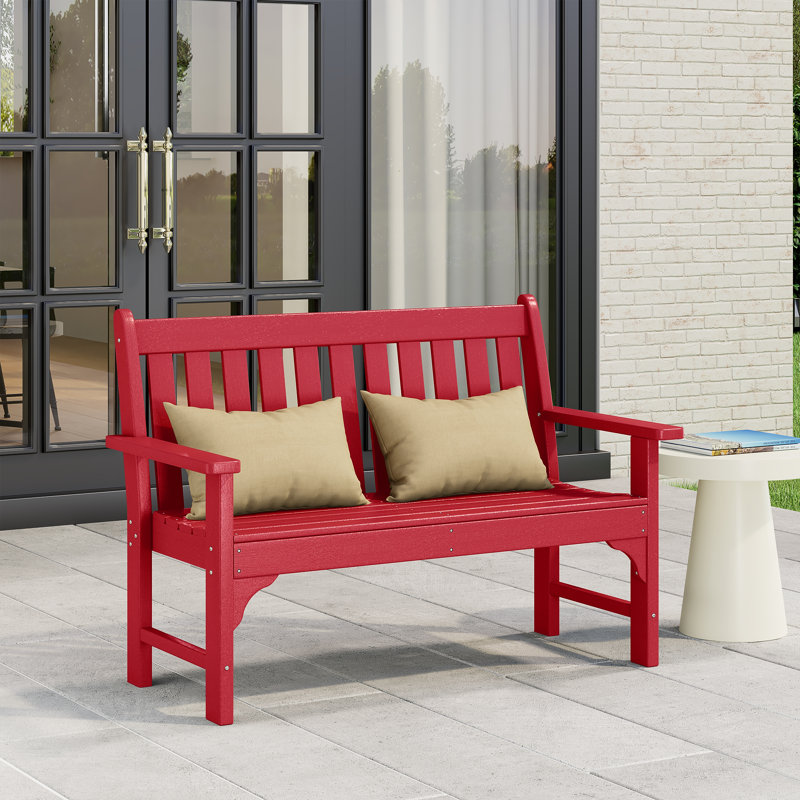 Banc de jardin en PEHD Laguna, Rouge