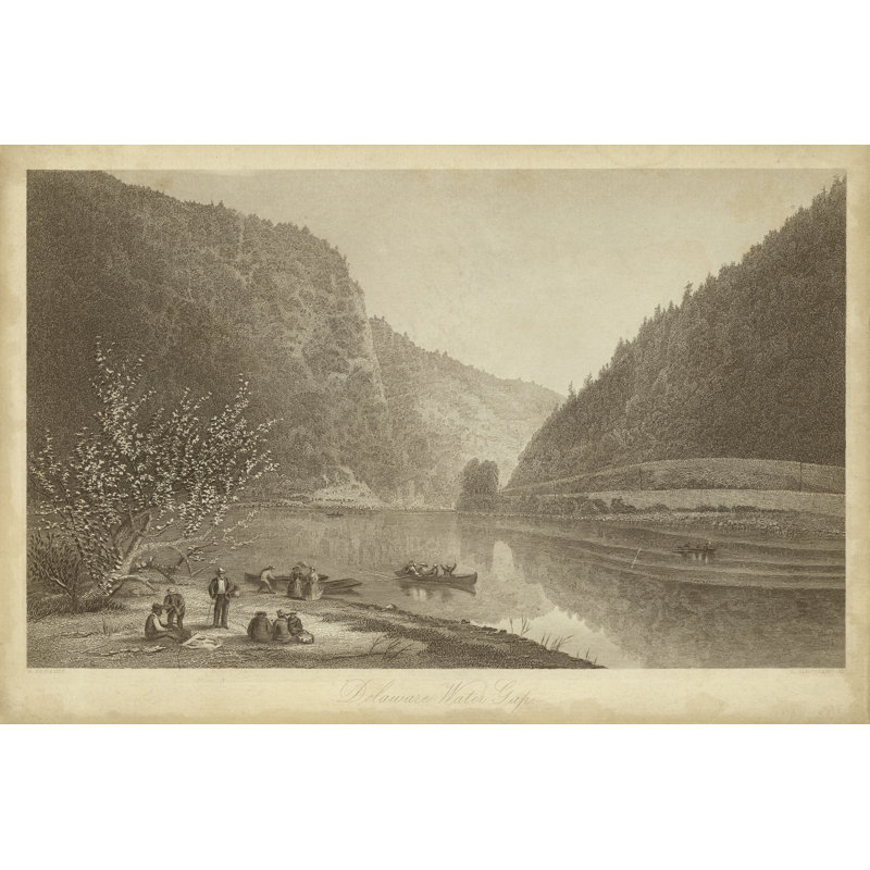 Delaware Water Gap - Painting, 51 cm H x 76 cm W, Wrapped Canvas
