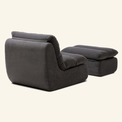 Fauteuil à billes avec repose-pieds, grande chaise longue pour adultes, canapé-lit capitonné pour salon, chambre à coucher