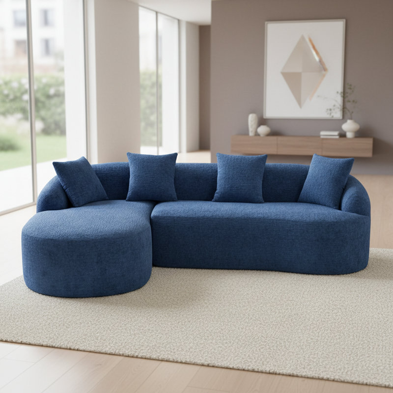 Canapé à compression en chenille, Bleu
