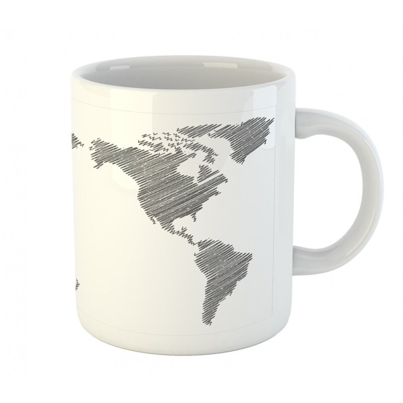 Grande tasse à café world map