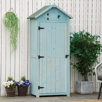 Varen Rustic Wooden Garden Shed with Lockable Doors and Detachable Shelves