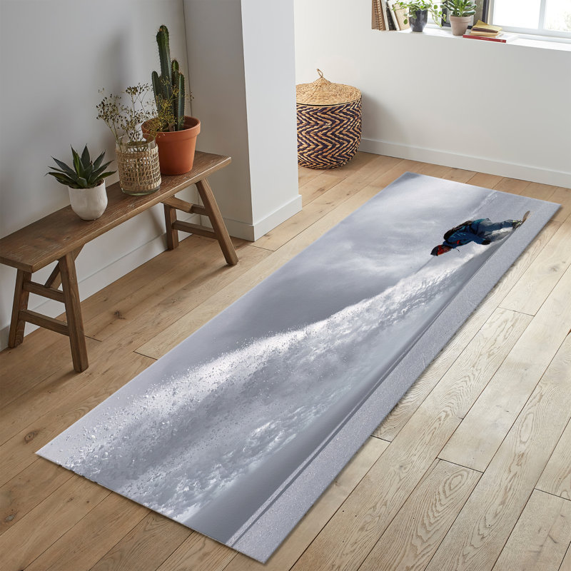 Floral Motif Printed Rug with Intricate Detailing and Soft Non-Woven Material Ideal for Home Decor, Runner 3'3" x 9'2"