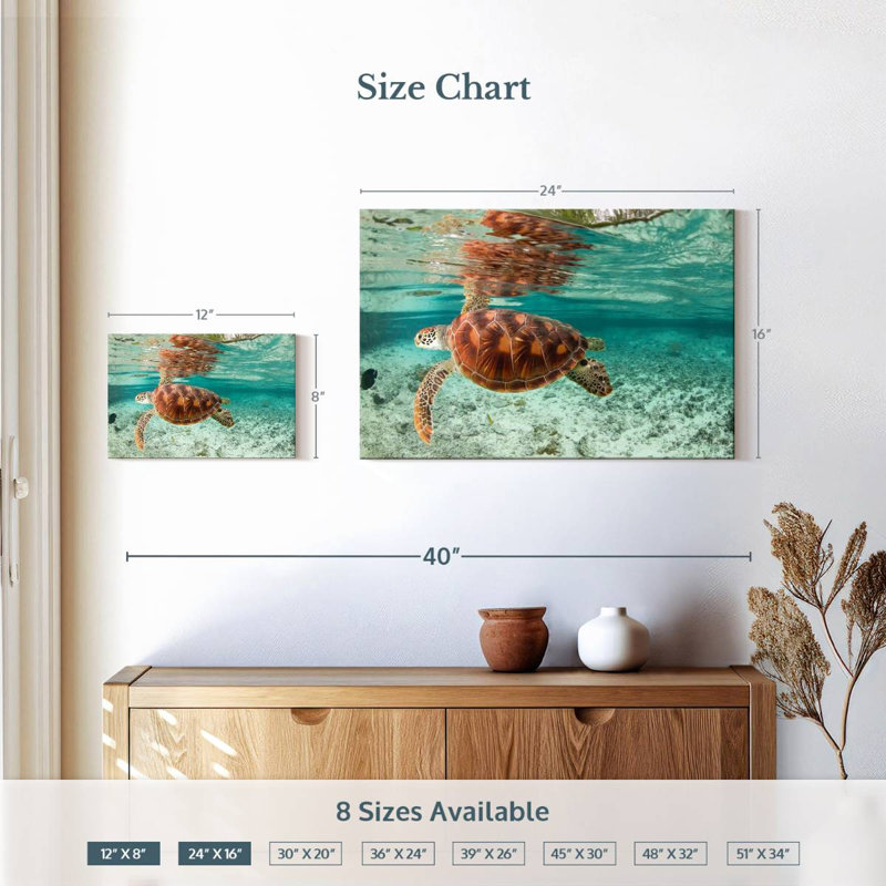 Brampt Bora Bora Sea Turtle, 16" H x 24" W
