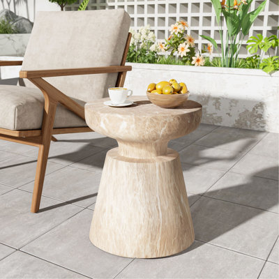 Outdoor Ponti Travertine Side Table