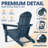 Outdoor Folding Adirondack Chair Set of 4 for Patio Fire Pit, Textured HDPE Adjustable Chairs with Cup Holder, Waterproof All Weather Resistant for Pool Lawn Garden Backyard(NavyBlue)-62850942