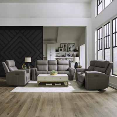 Anjelia Zero Wall Recline Sofa, Loveseat W/ Console, & Power Recliner Living Room Set