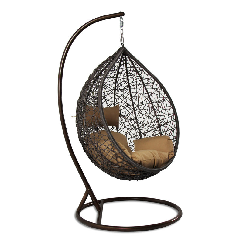 Trimm 1 Person Swing Chair with Stand, Black/Gray