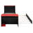 Twin Size Wood Daybed with Twin Size Trundle,Desk,LED light and USB,Black+Red-65048527-65048524