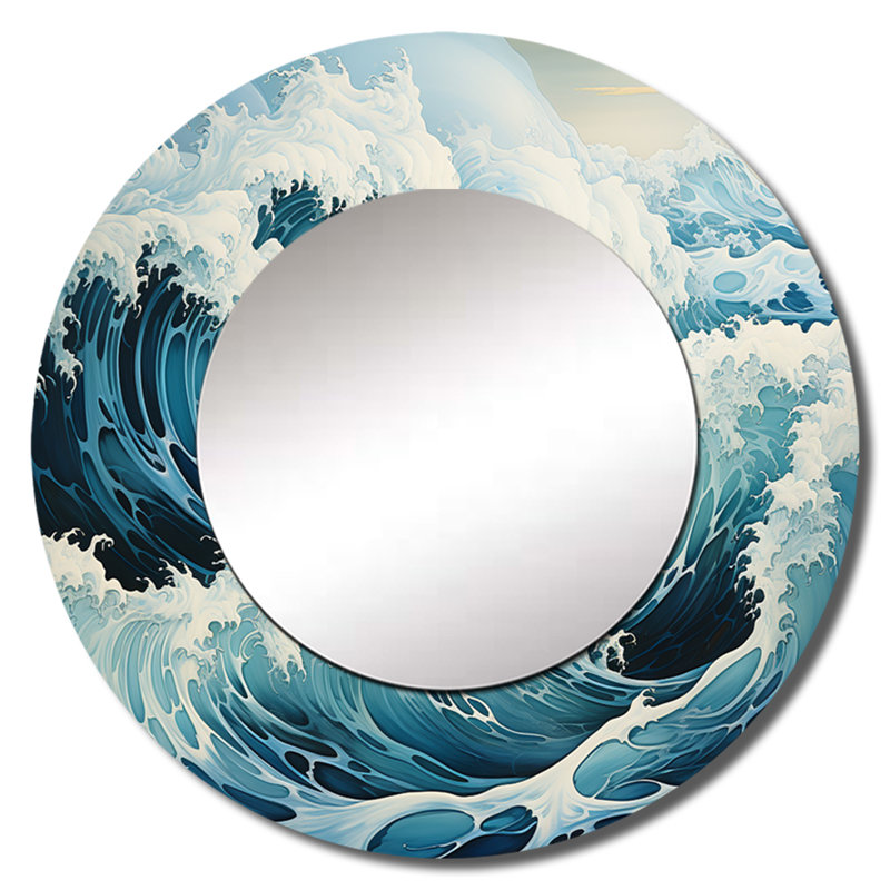 Safiah bleu sarcelle blanc océan océanique Odyssey I, 29 po x 29 po