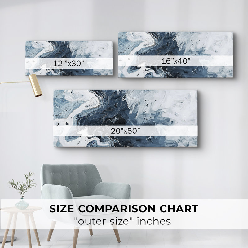 Toile tendue avec châssis 10 # Abstract Series, H 12 po x l 30 po