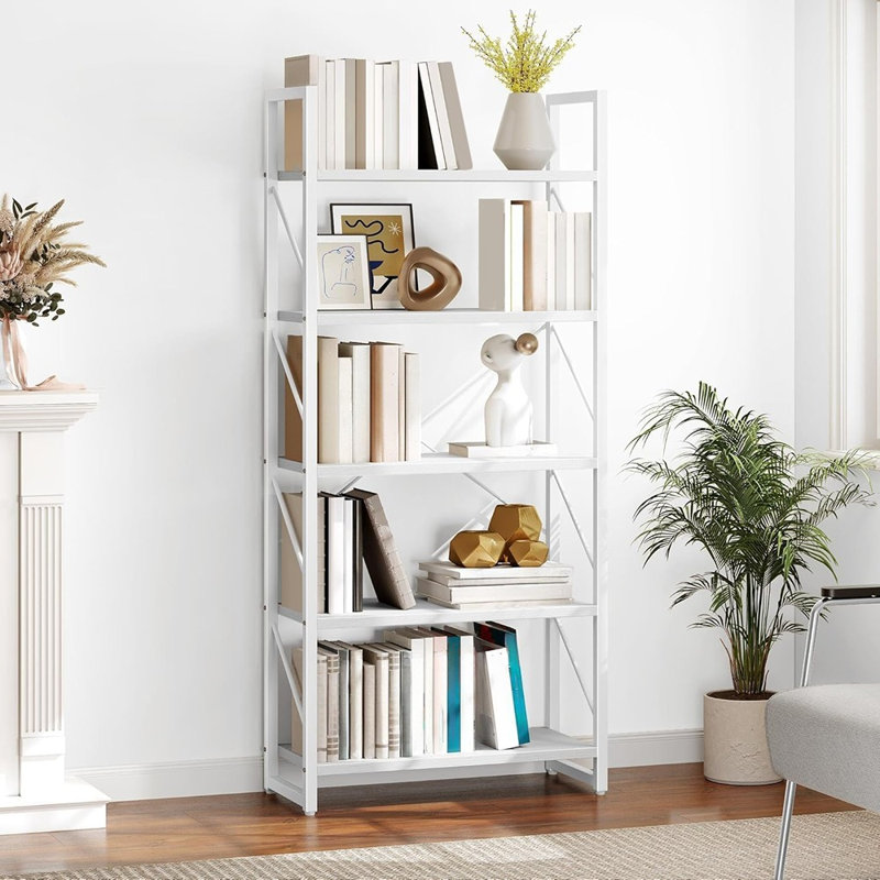 Bibliothèque blanche moderne à 5 niveaux