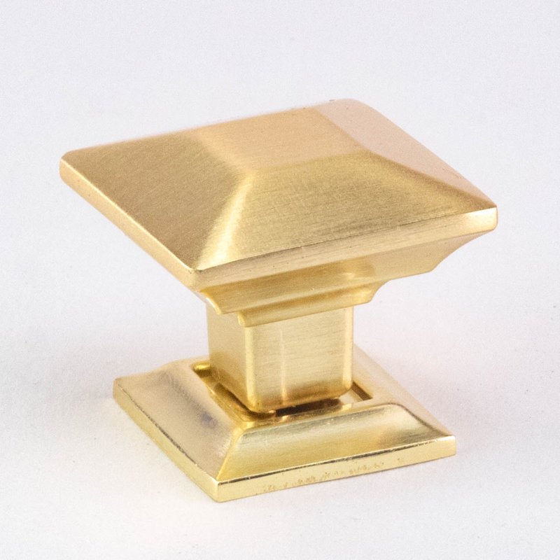 Arcadia Square Knob, Brass