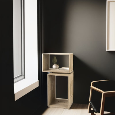 Cherryford (ensemble de deux) tablettes cubiques rustiques gris clair