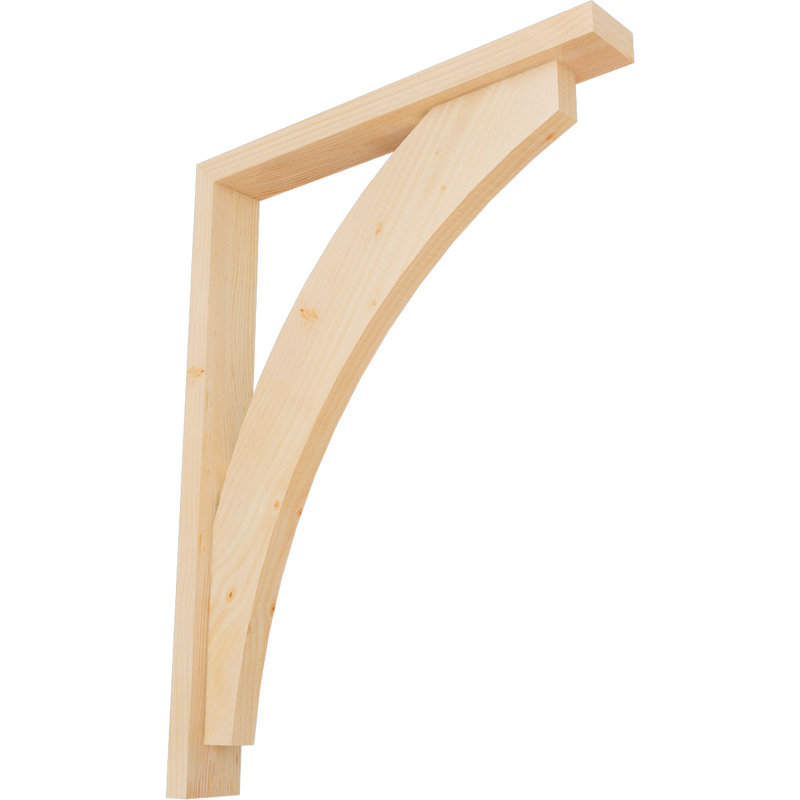 Thorton Block Bracket with Offset Brace, 34 x 26, 3 1/2"W Douglas Fir (Smooth)