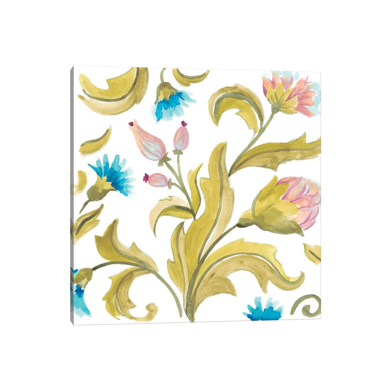 Abbey Floral Tiles IX by June Erica Vess - Wrapped Canvas Print, 30.48 cm H x 30.48 cm W