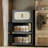 Retro Black, 20" Side Wide Folding Storage Cabinet ,4 Tiers,19.69"×11.81"×40.55",Collapsible Storage Bins With Magnetic Door, Plastic Storage Cabinet With Wheels-244514288