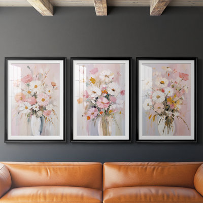 FLORAL Series CCCCLXV - Impression encadrée sur mesure de qualité supérieure - 3 pièces