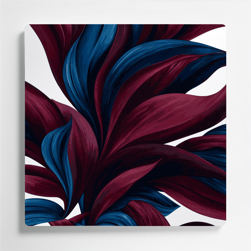 "Abstract Florals" 60, art mural en métal mauve, H 12 po x l 12 po