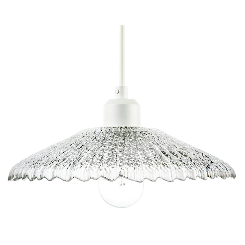Textured Glass Pendant Shade With Mushroom Or Parasol Silhouette Shape By 