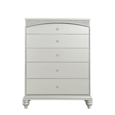Commode 5 tiroirs Elsie en platine