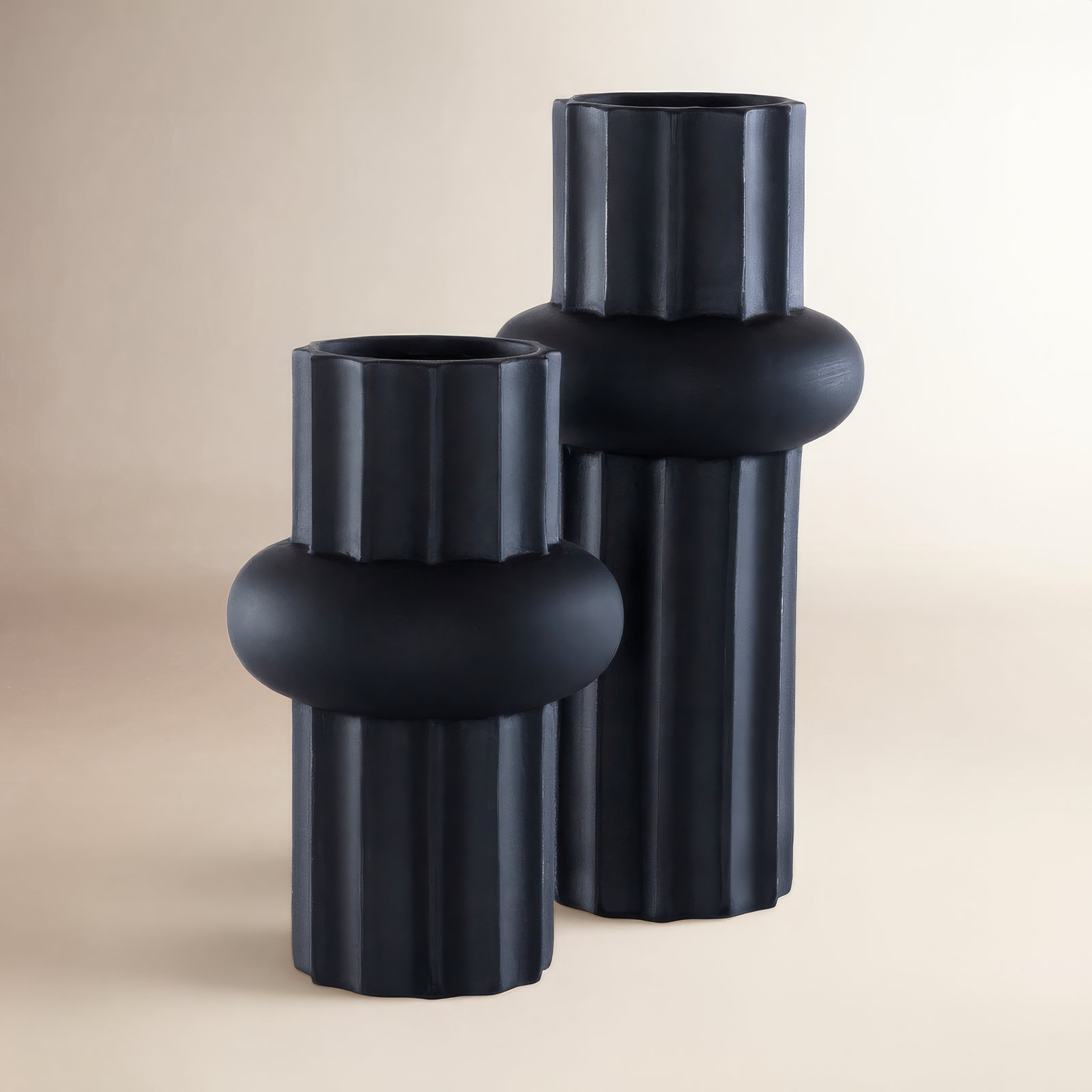 Keita Handmade Ceramic Table Vase, Antique Black
