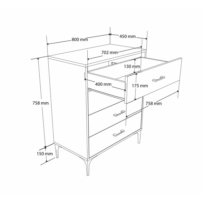 Covedale 80cm W Chest of Drawers