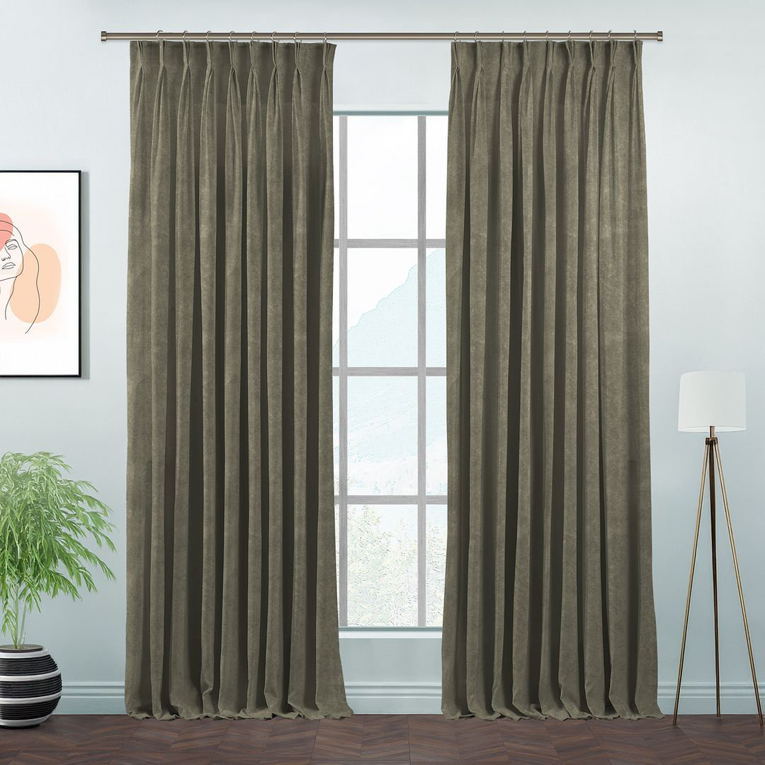 Pinch Plate Room Darkening Extra Long & Extra Wide Decorative Curtain - Single Panel_2