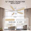 2 ventilateurs de plafond intelligents de 52 po avec lumières DEL-775024716