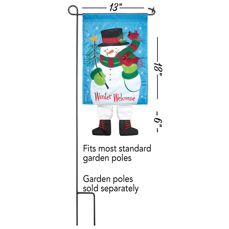 Crystalrose Double Sided 24'' H x 13'' W Polyester Christmas Garden Flag