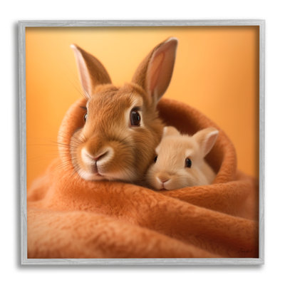 «Bunnies Cuddling In Couverture» par Roozbeh Print